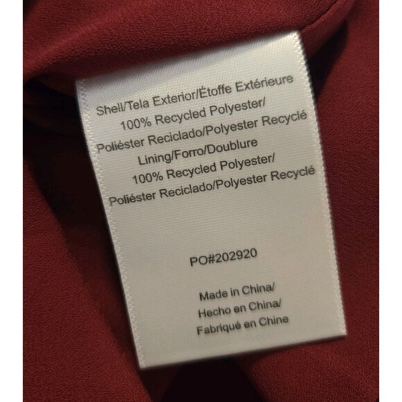 Modcloth Burgundy Sheer Chiffon Dress XL NEW Ruffle Fit & Flare Collared - Picture 7 of 8